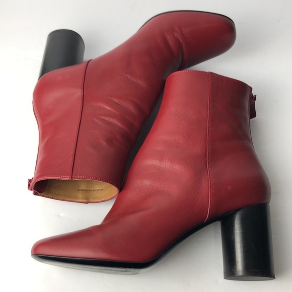 Sandro Sacha Red Healed Ankle Boots - Picture 8 of 14